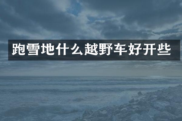 跑雪地什么越野车好开些