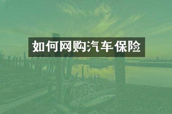 如何网购汽车保险