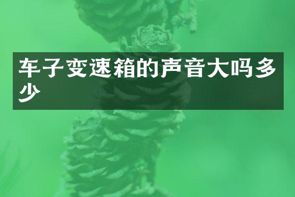 车子变速箱的声音大吗多少