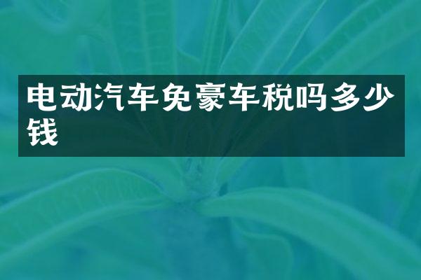 电动汽车免豪车税吗多少钱