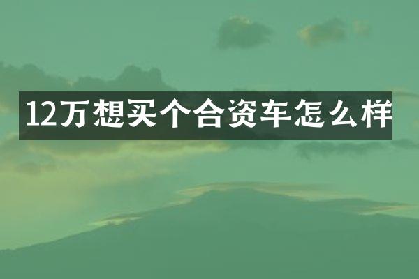 12万想买个合资车怎么样