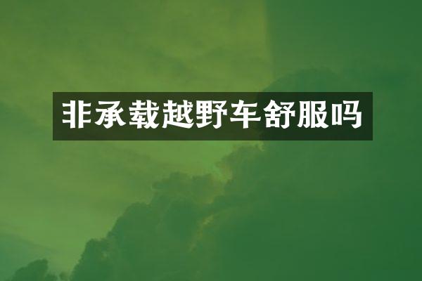 非承载越野车舒服吗