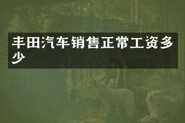 丰田汽车销售正常工资多少