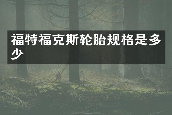 福特福克斯轮胎规格是多少