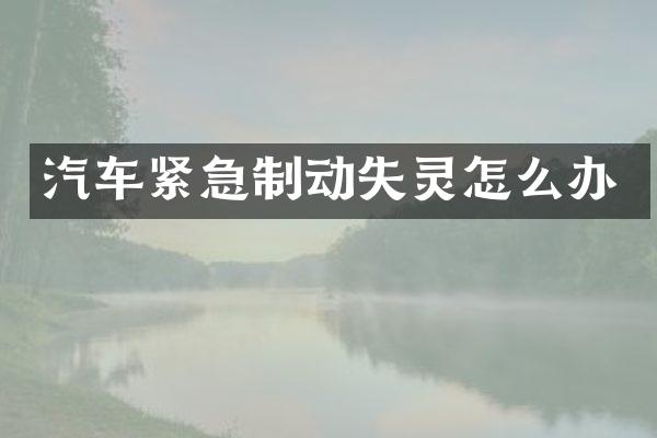 汽车紧急制动失灵怎么办