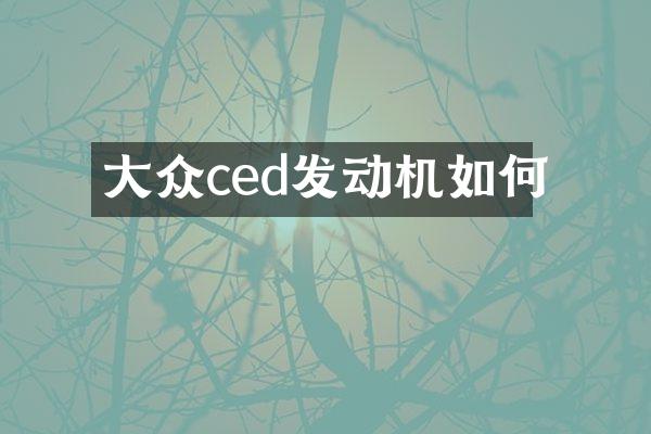大众ced发动机如何