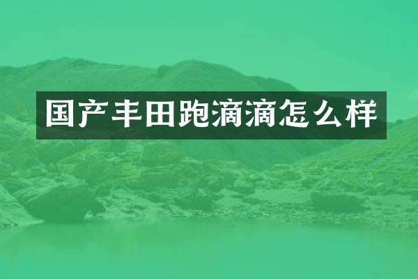 国产丰田跑滴滴怎么样