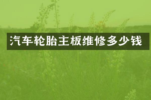 汽车轮胎主板维修多少钱