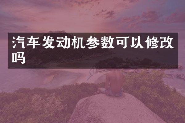 汽车发动机参数可以修改吗