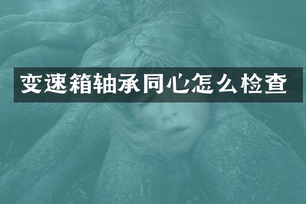 变速箱轴承同心怎么检查