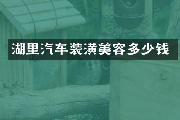 湖里汽车装潢美容多少钱