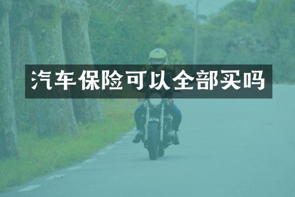 汽车保险可以全部买吗
