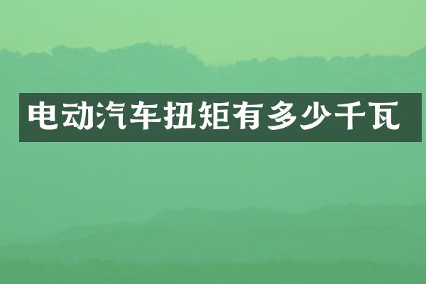 电动汽车扭矩有多少千瓦