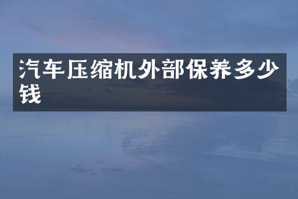 汽车压缩机外部保养多少钱