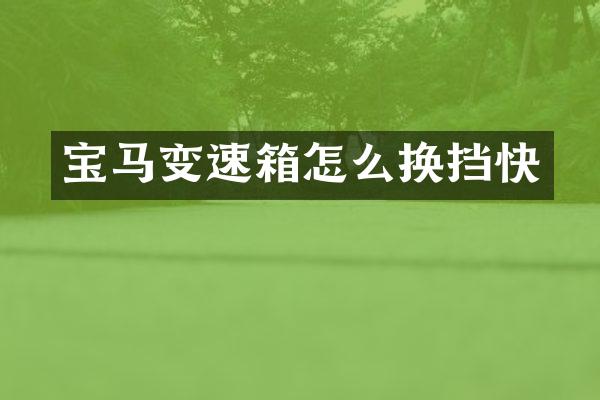 宝马变速箱怎么换挡快