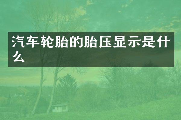 汽车轮胎的胎压显示是什么