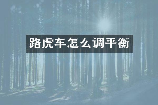 路虎车怎么调平衡