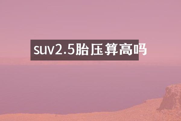 suv2.5胎压算高吗