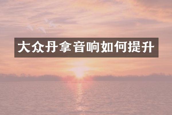 大众丹拿音响如何提升