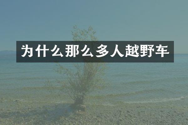 为什么那么多人越野车