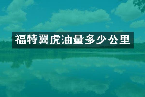 福特翼虎油量多少公里