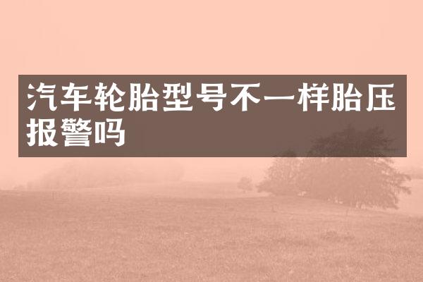 汽车轮胎型号不一样胎压报警吗