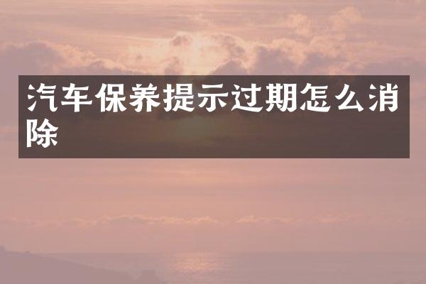 汽车保养提示过期怎么消除