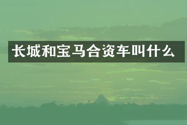 长城和宝马合资车叫什么