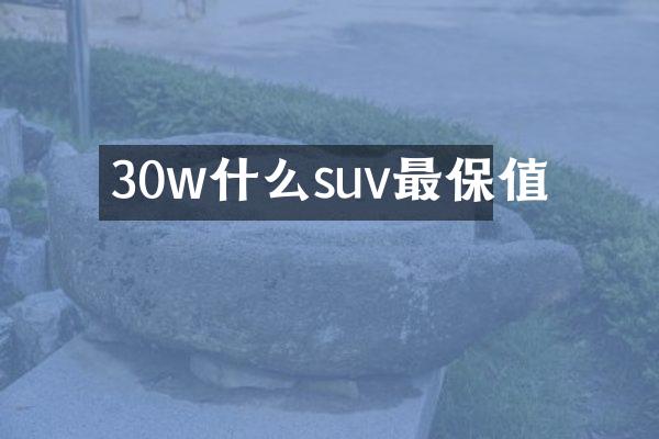 30w什么suv最保值