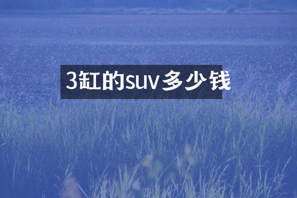 3缸的suv多少钱