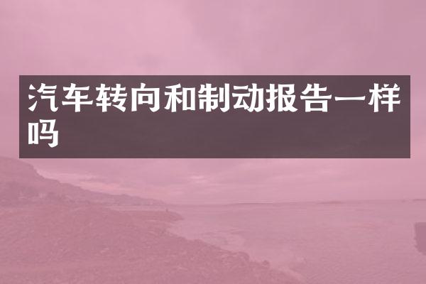 汽车转向和制动报告一样吗