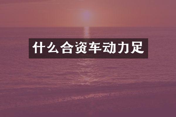 什么合资车动力足