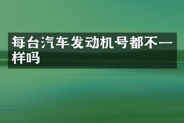 每台汽车发动机号都不一样吗