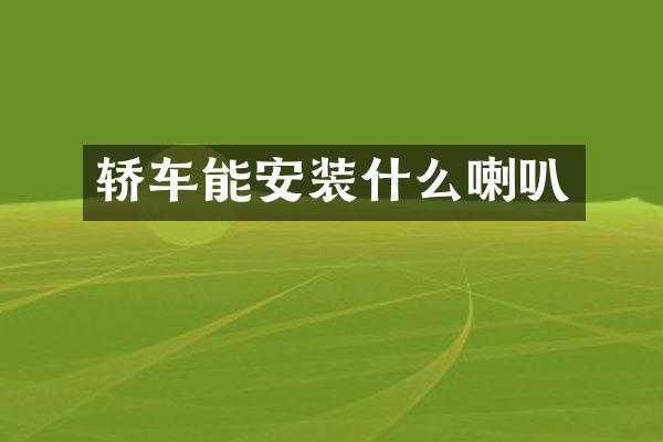 轿车能安装什么喇叭