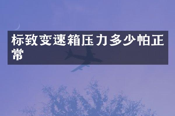 标致变速箱压力多少帕正常