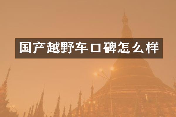 国产越野车口碑怎么样