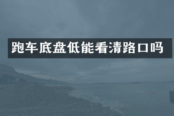 跑车底盘低能看清路口吗