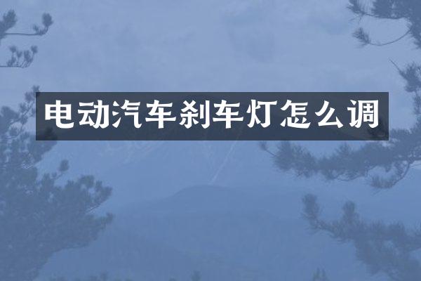 电动汽车刹车灯怎么调