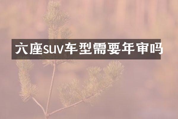 六座suv车型需要年审吗