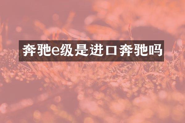 奔驰e级是进口奔驰吗