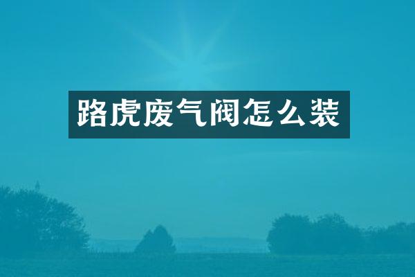 路虎废气阀怎么装