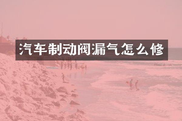 汽车制动阀漏气怎么修