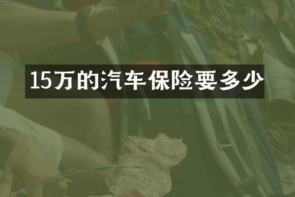 15万的汽车保险要多少