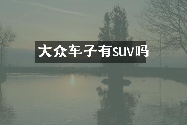 大众车子有suv吗