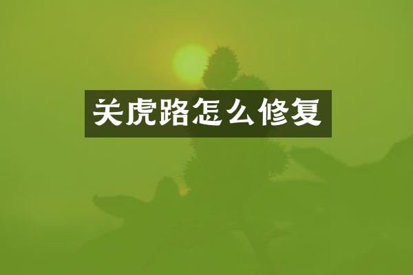 关虎路怎么修复