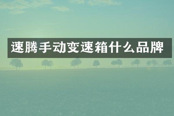 速腾手动变速箱什么品牌