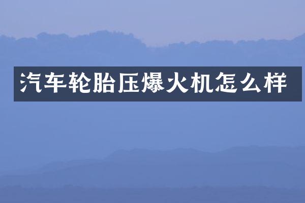 汽车轮胎压爆火机怎么样