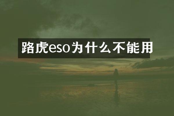 路虎eso为什么不能用