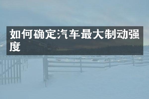 如何确定汽车最大制动强度