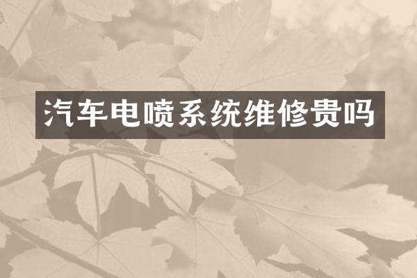 汽车电喷系统维修贵吗